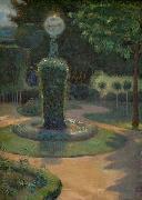 Johannes Martini Park mit Skulptur und Lampe oil painting artist